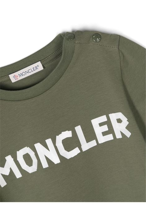 T-Shirt Verde Con Logo Lettering MONCLER ENFANT | 8C000-10 8790N89A